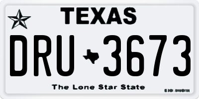 TX license plate DRU3673