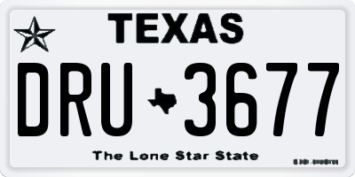 TX license plate DRU3677