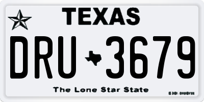 TX license plate DRU3679
