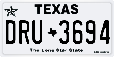 TX license plate DRU3694