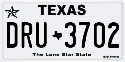 TX license plate DRU3702