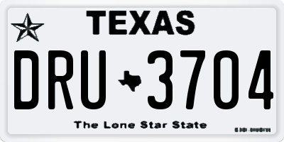 TX license plate DRU3704