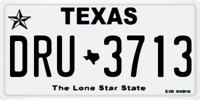 TX license plate DRU3713