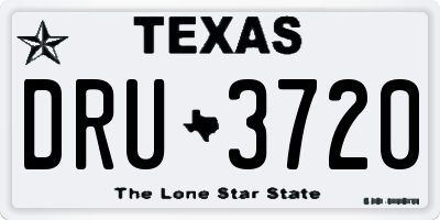 TX license plate DRU3720