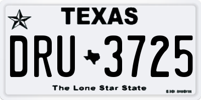 TX license plate DRU3725