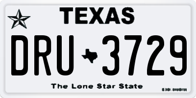 TX license plate DRU3729