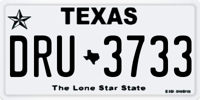 TX license plate DRU3733