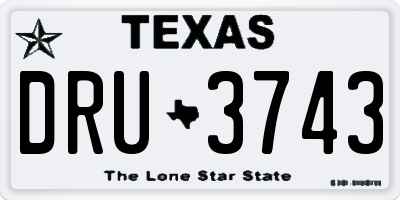 TX license plate DRU3743