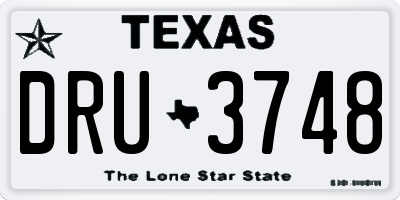 TX license plate DRU3748