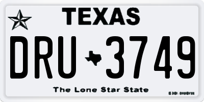 TX license plate DRU3749