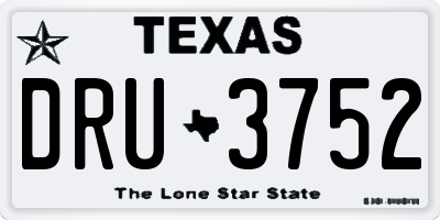 TX license plate DRU3752