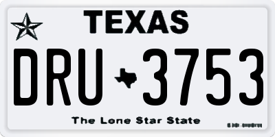 TX license plate DRU3753