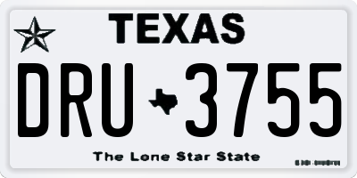 TX license plate DRU3755