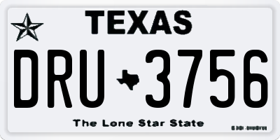 TX license plate DRU3756