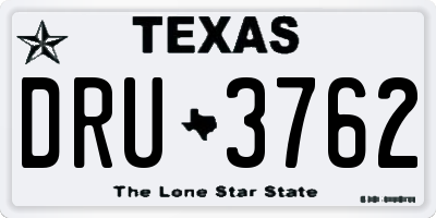 TX license plate DRU3762