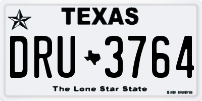 TX license plate DRU3764