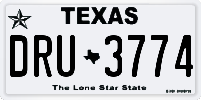 TX license plate DRU3774