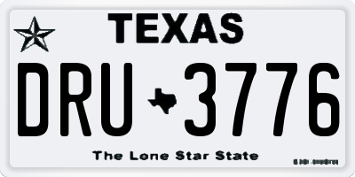 TX license plate DRU3776