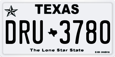 TX license plate DRU3780