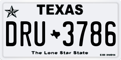 TX license plate DRU3786