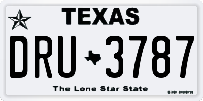 TX license plate DRU3787