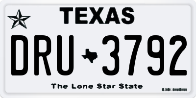 TX license plate DRU3792