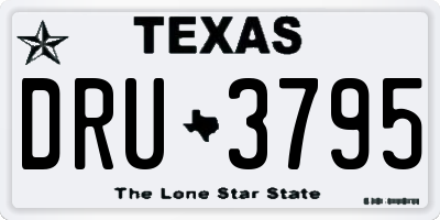 TX license plate DRU3795