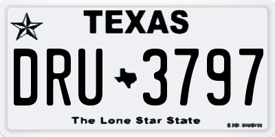 TX license plate DRU3797