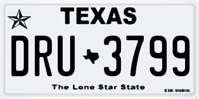 TX license plate DRU3799