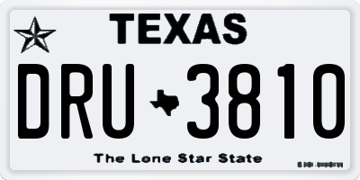 TX license plate DRU3810