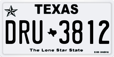 TX license plate DRU3812