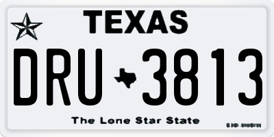 TX license plate DRU3813