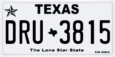 TX license plate DRU3815