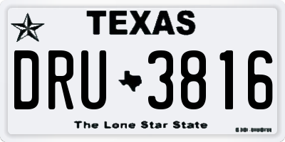 TX license plate DRU3816