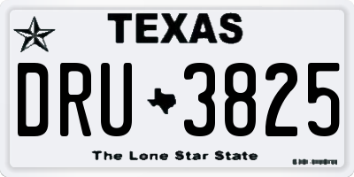 TX license plate DRU3825
