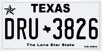 TX license plate DRU3826