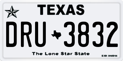 TX license plate DRU3832