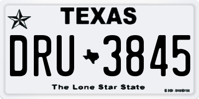 TX license plate DRU3845