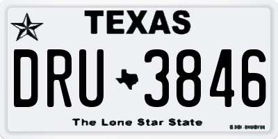 TX license plate DRU3846