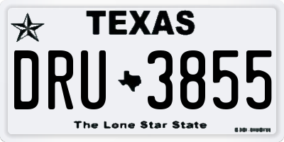 TX license plate DRU3855