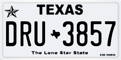 TX license plate DRU3857