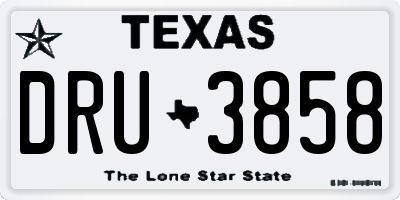 TX license plate DRU3858
