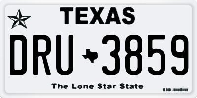 TX license plate DRU3859