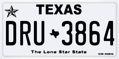 TX license plate DRU3864
