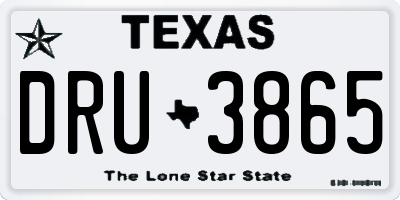TX license plate DRU3865
