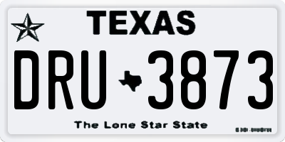 TX license plate DRU3873