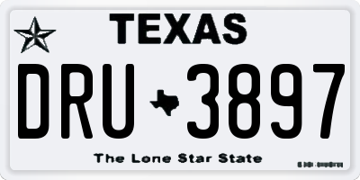 TX license plate DRU3897