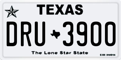TX license plate DRU3900