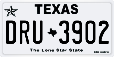 TX license plate DRU3902