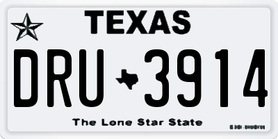 TX license plate DRU3914